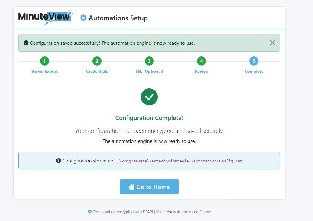 Configuration Complete