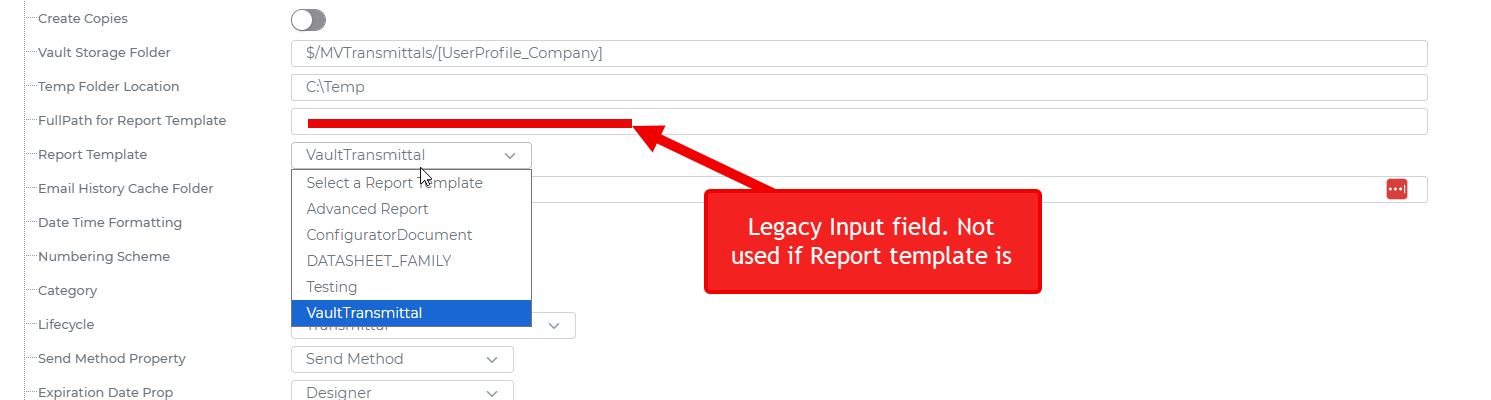DocControl transmittal — Document Composer configuration