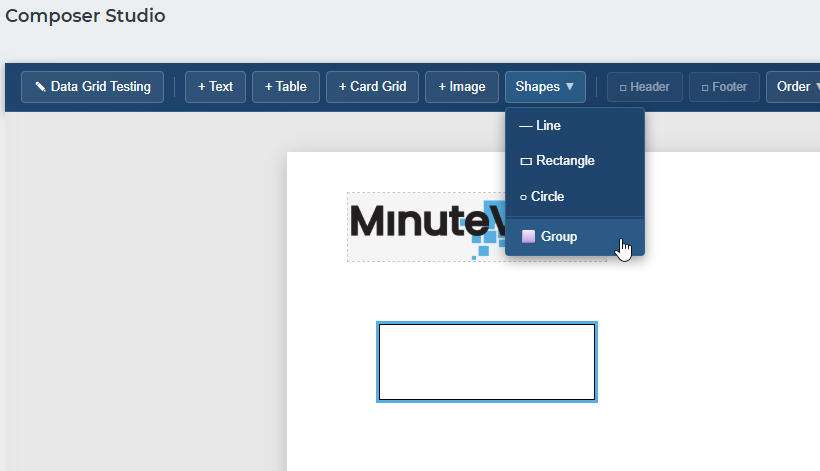 Shapes tool and options