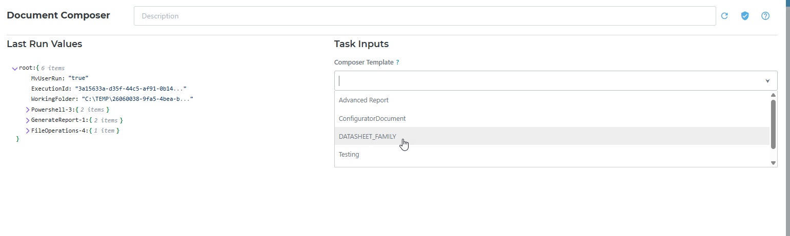 Document Composer node configuration