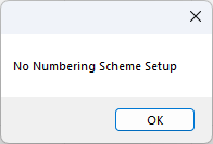 Drawing Register Error - Error No Numbering scheme Setup