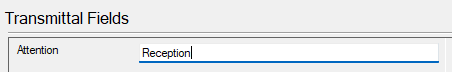 Transmittal Text Field