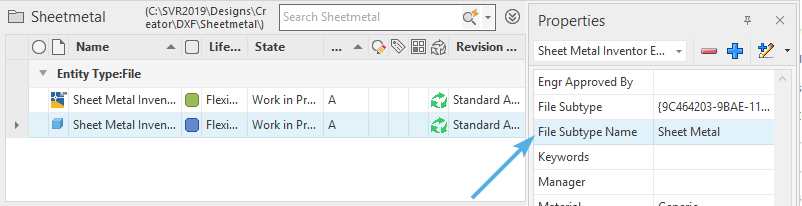 Vault Mapped Property Inventor File Subtype