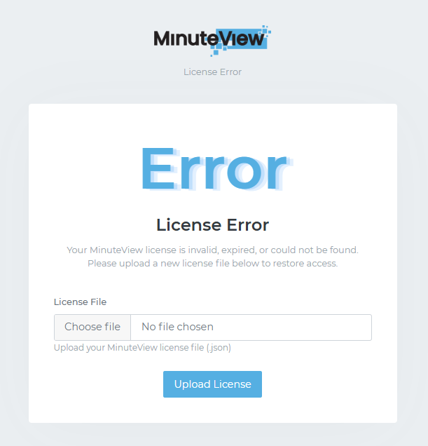 License expired screen