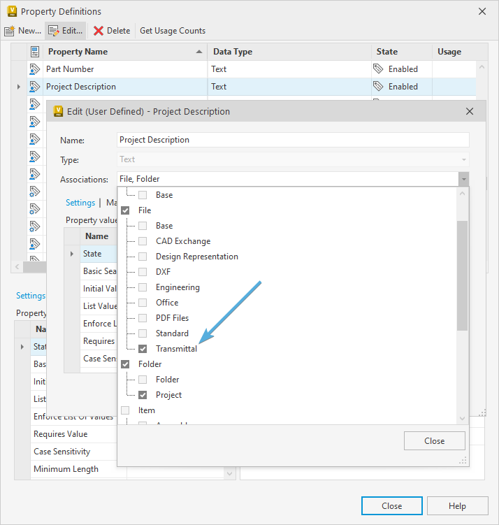 Associate User Defined Property